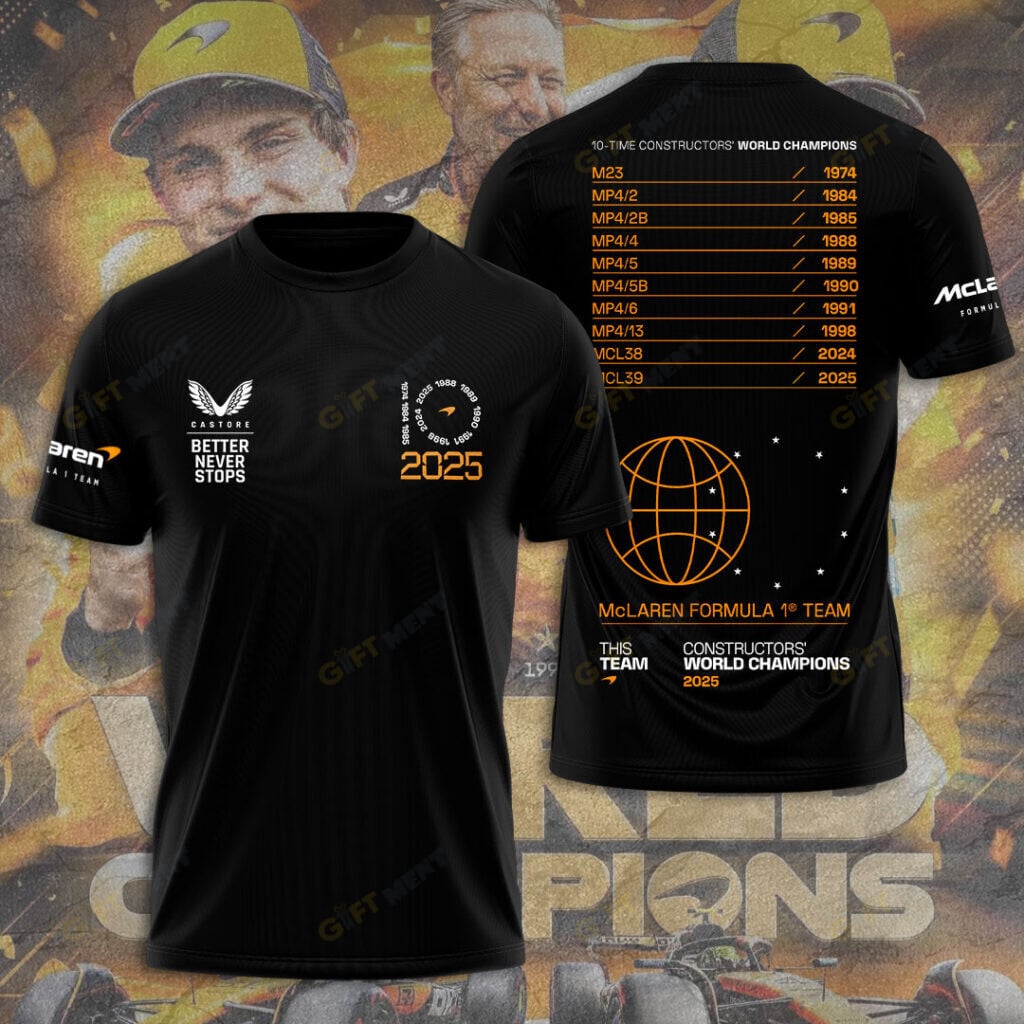 McLaren Formula 1 Team 2025 Constructors’ 10 Times 3D Apparel