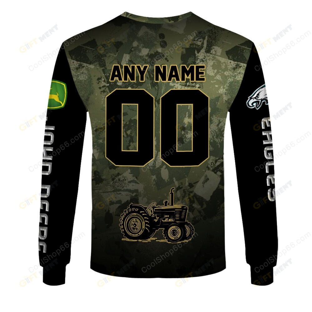 Philadelphia Eagles x John Deere Hoodie | Funny Green Character Premium Hoodie