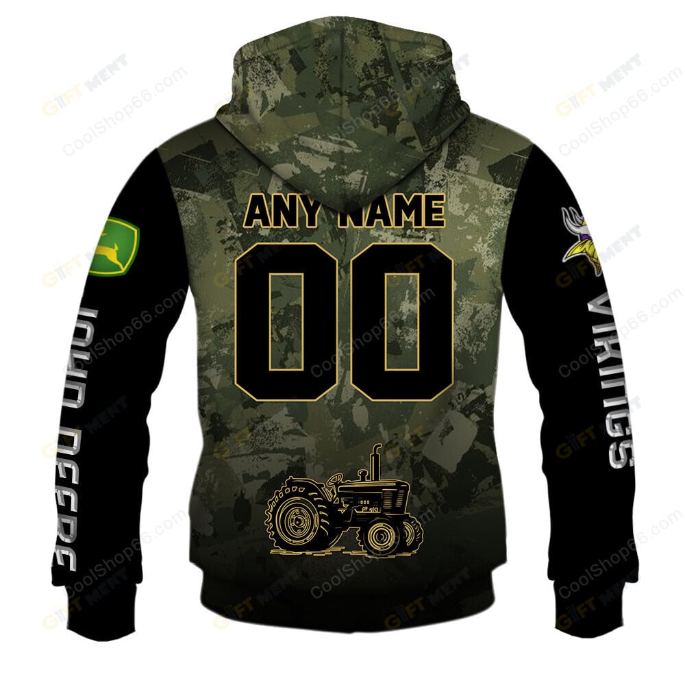 Minnesota Vikings x John Deere Hoodie | Funny Green Character Premium Hoodie
