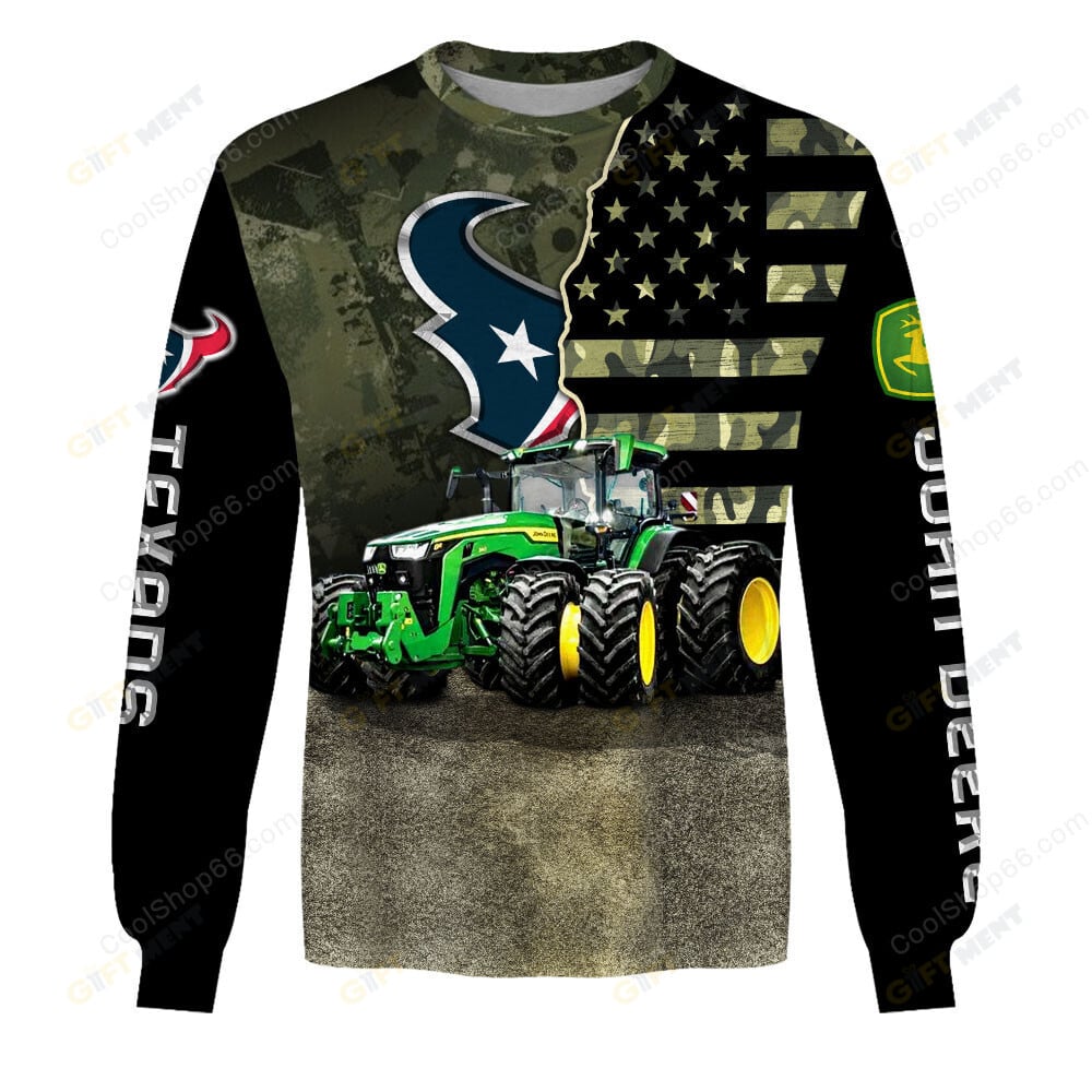 Houston Texans x John Deere Hoodie | Funny Green Character Premium Hoodie