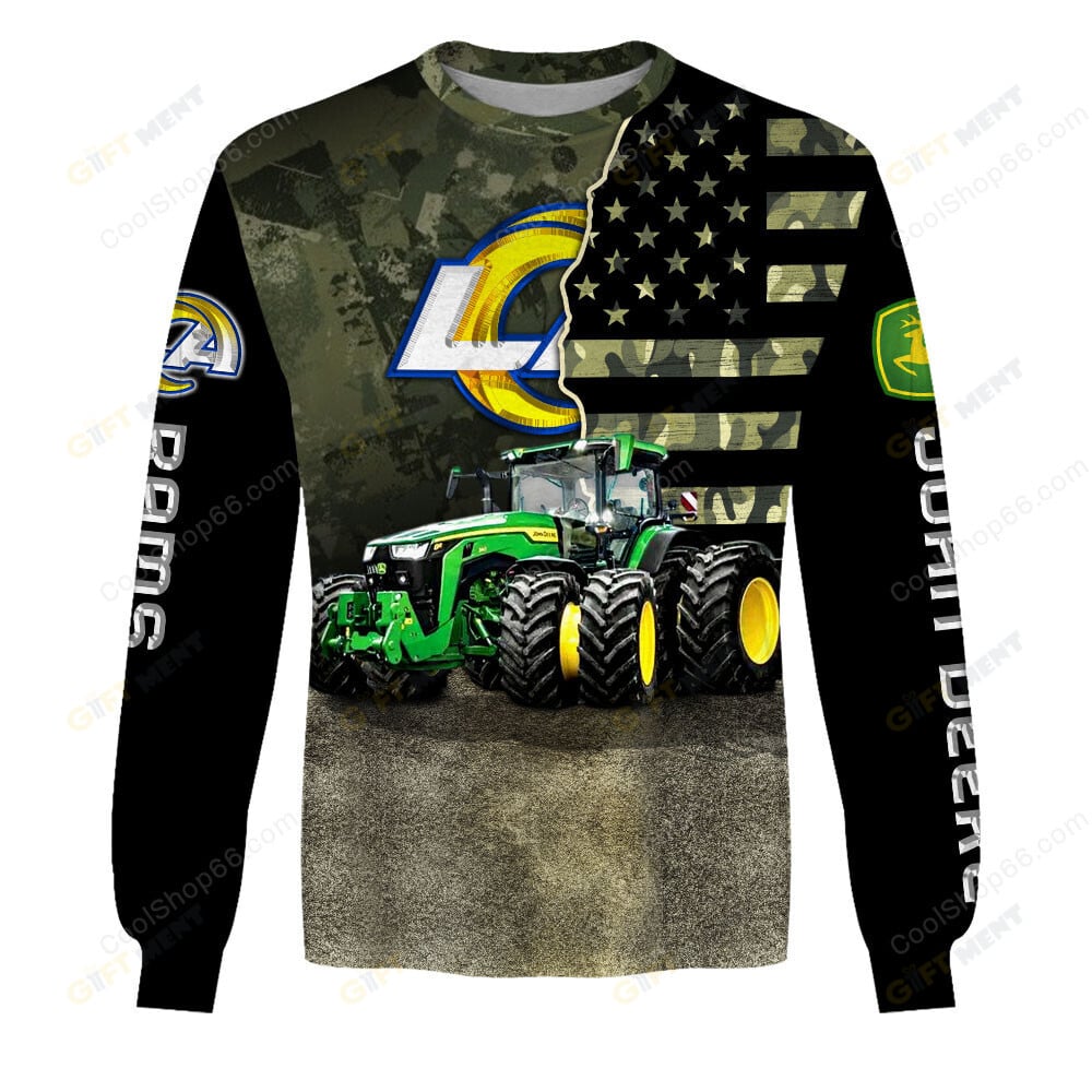 Los Angeles Rams x John Deere Hoodie | Funny Green Character Premium Hoodie