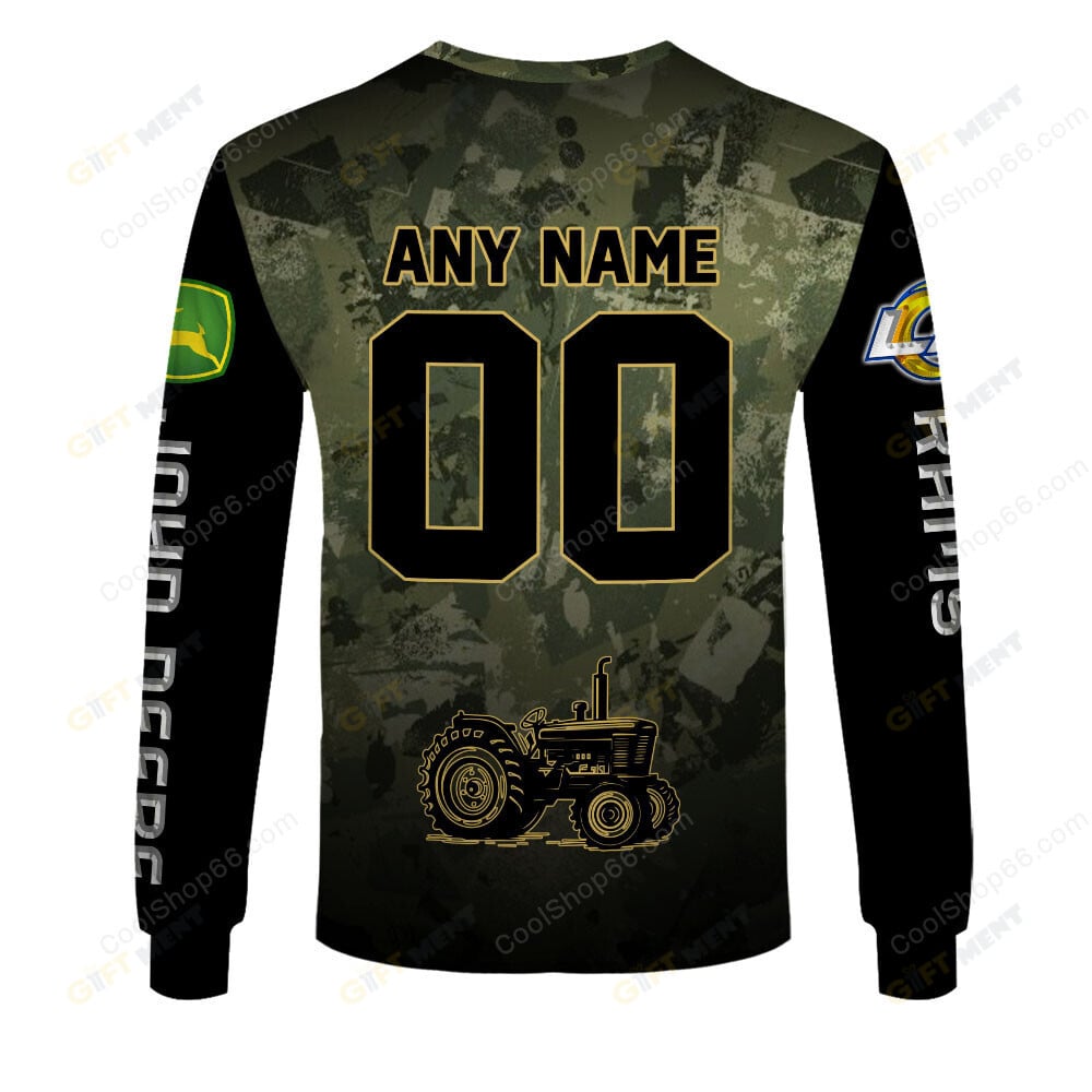 Los Angeles Rams x John Deere Hoodie | Funny Green Character Premium Hoodie