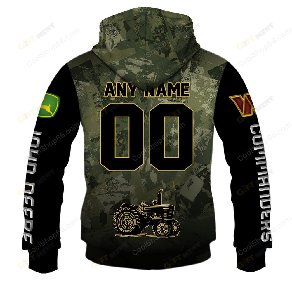 Washington Commanders x John Deere Hoodie | Funny Green Character Premium Hoodie