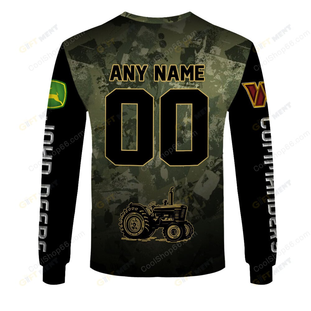 Washington Commanders x John Deere Hoodie | Funny Green Character Premium Hoodie