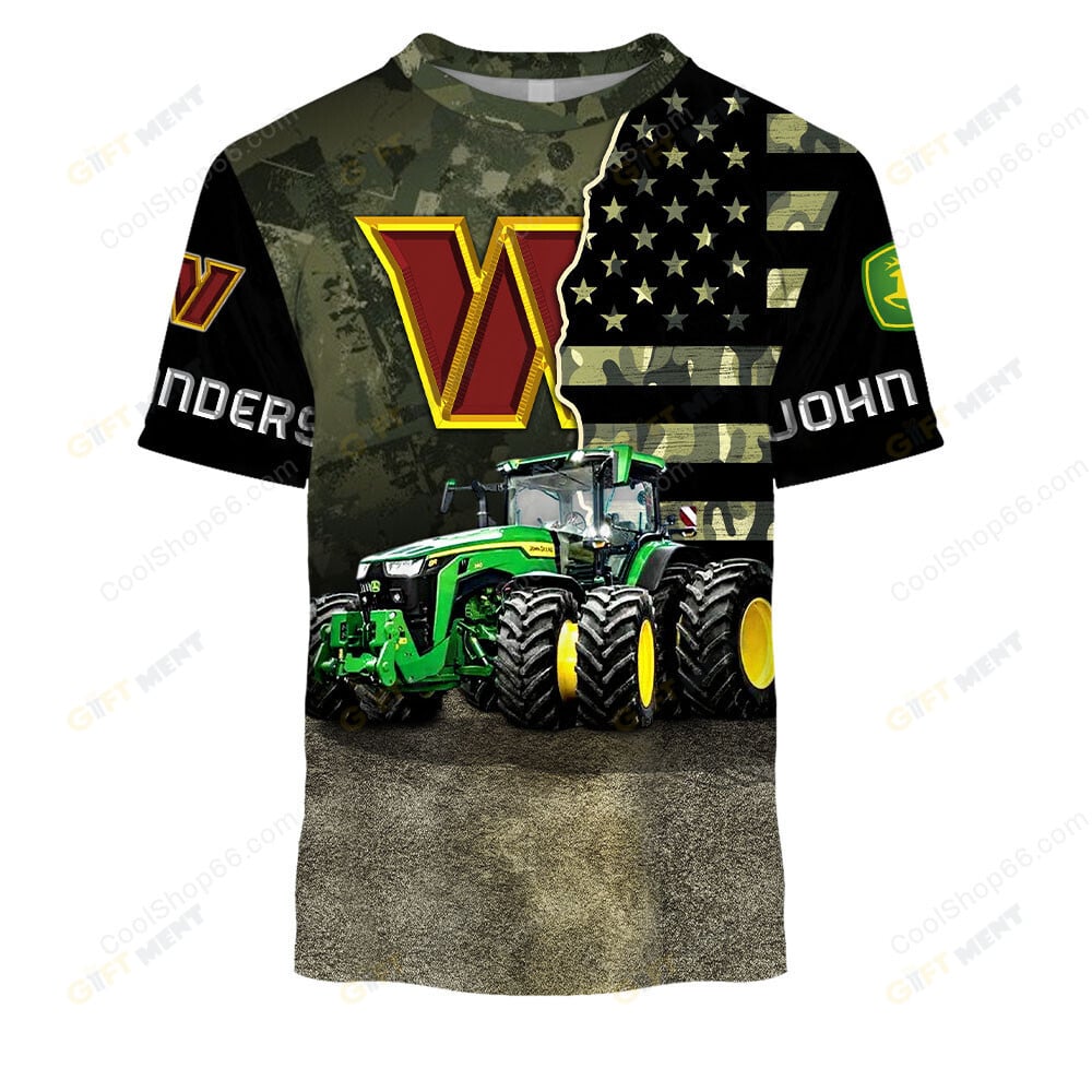 Washington Commanders x John Deere Hoodie | Funny Green Character Premium Hoodie