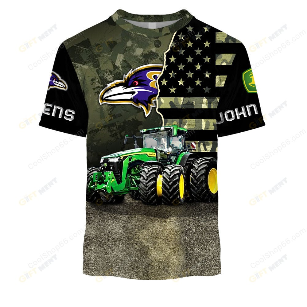 Baltimore Ravens x John Deere Hoodie | Funny Green Character Premium Hoodie