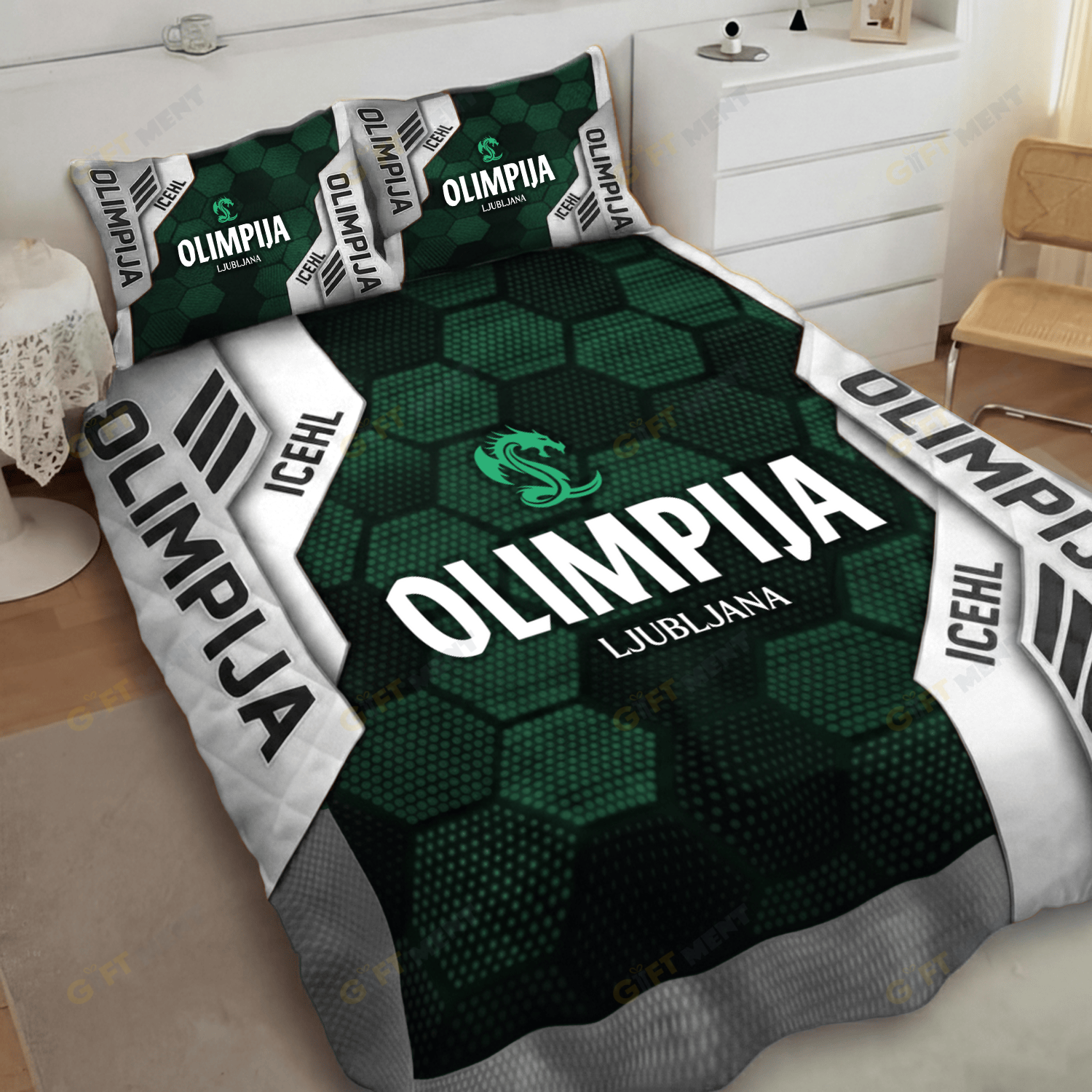 Olimpija Ljubljana Inspired Quilt Set