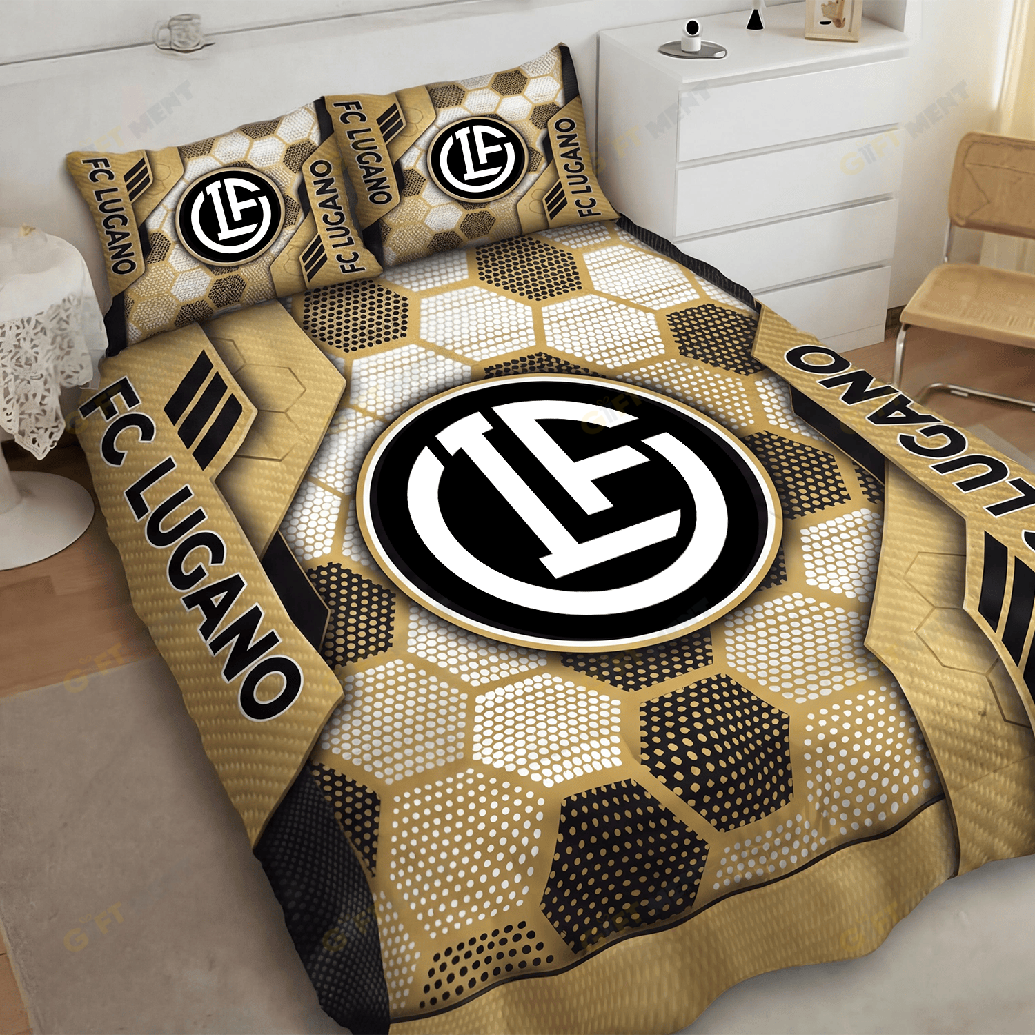 FC Lugano Inspired Full Bedding Set
