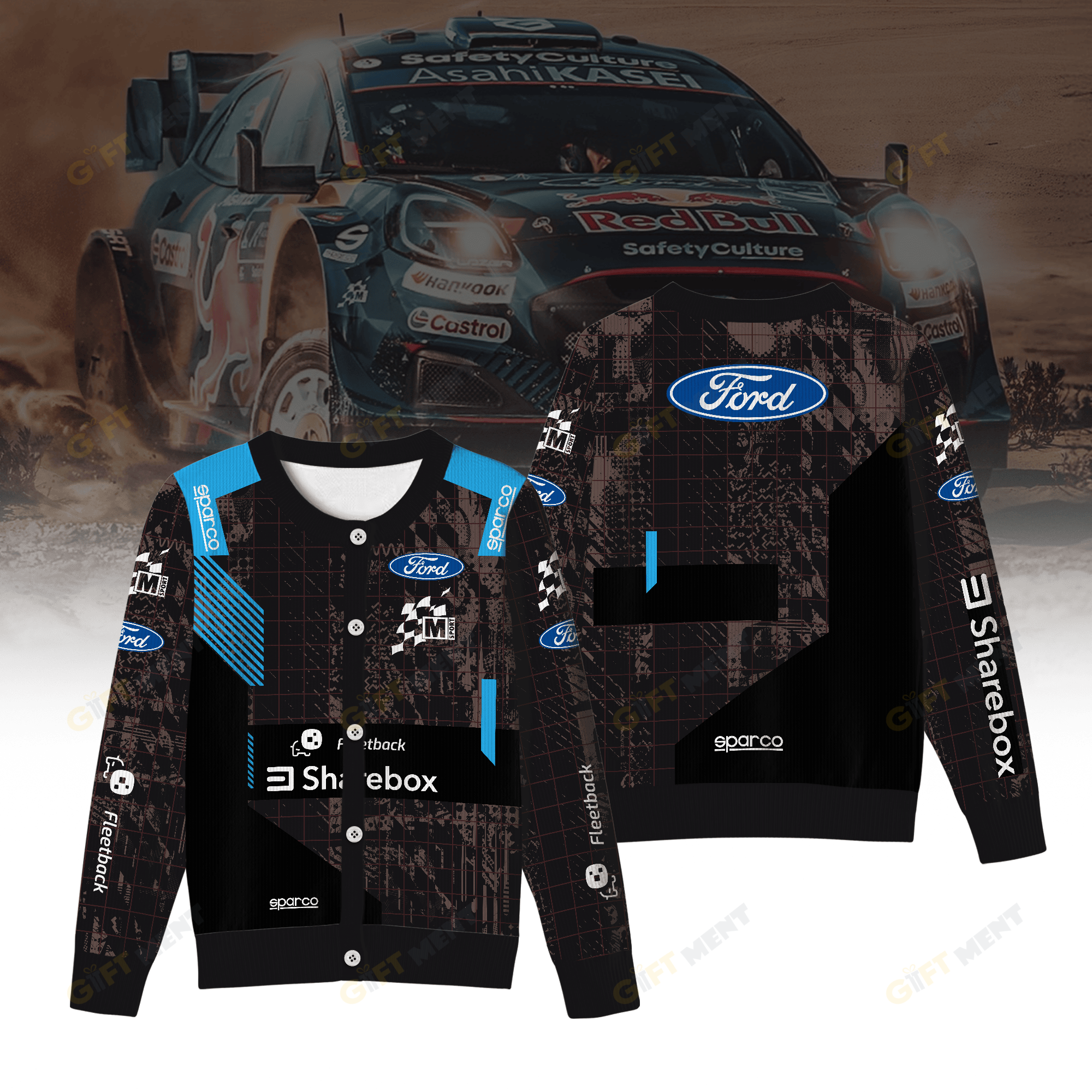 M SPORT FORD WORLD RALLY TEAM V3 Inspired Crewneck Cardigan