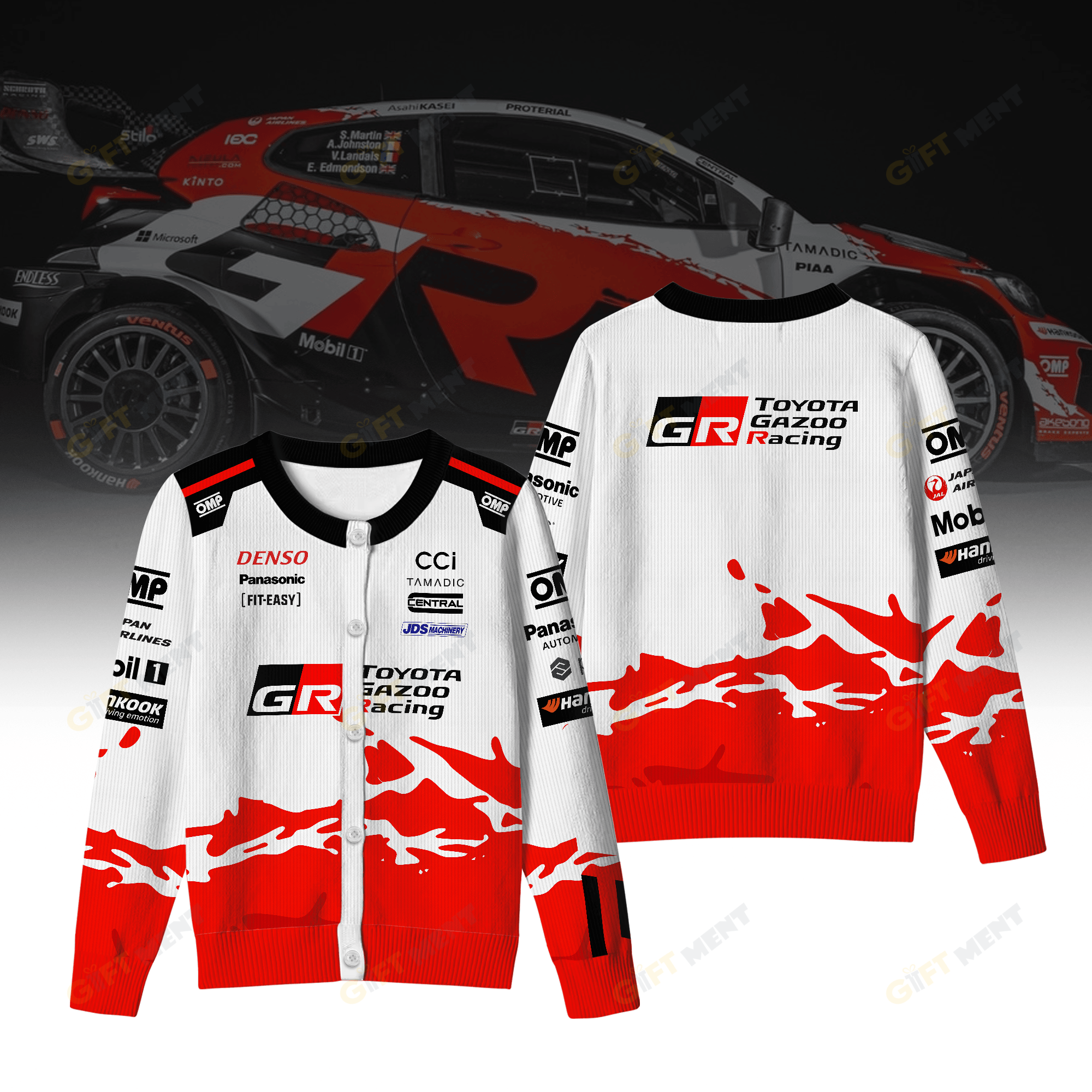 TOYOTA GAZOO RACING WORLD RALLY TEAM V2 Inspired Crewneck Cardigan