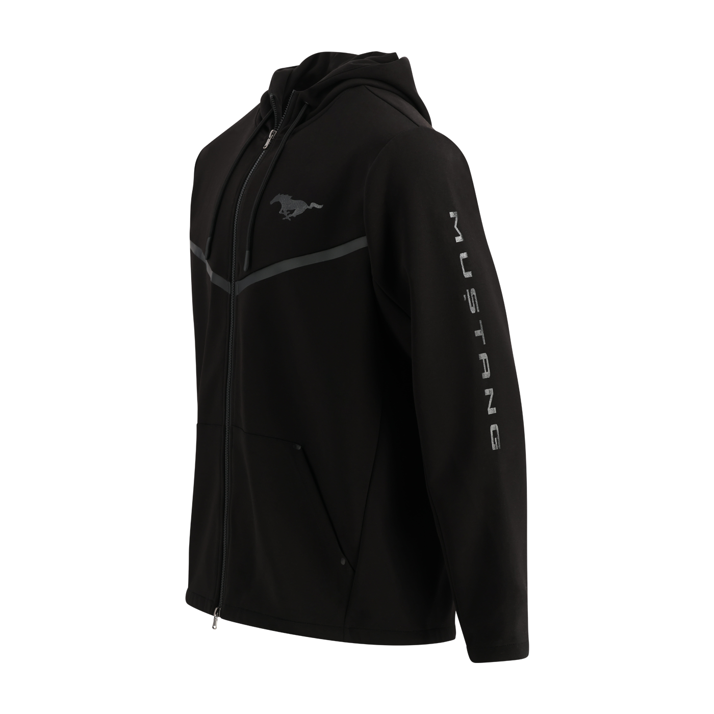 Ford Mustang Mens Black Zip Up Hoodie