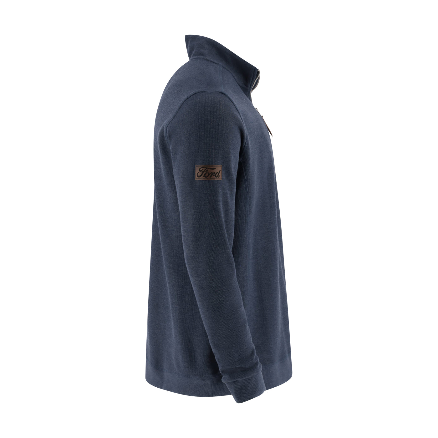 Ford Mens Heather Navy Quarter Zip Sweatshirt