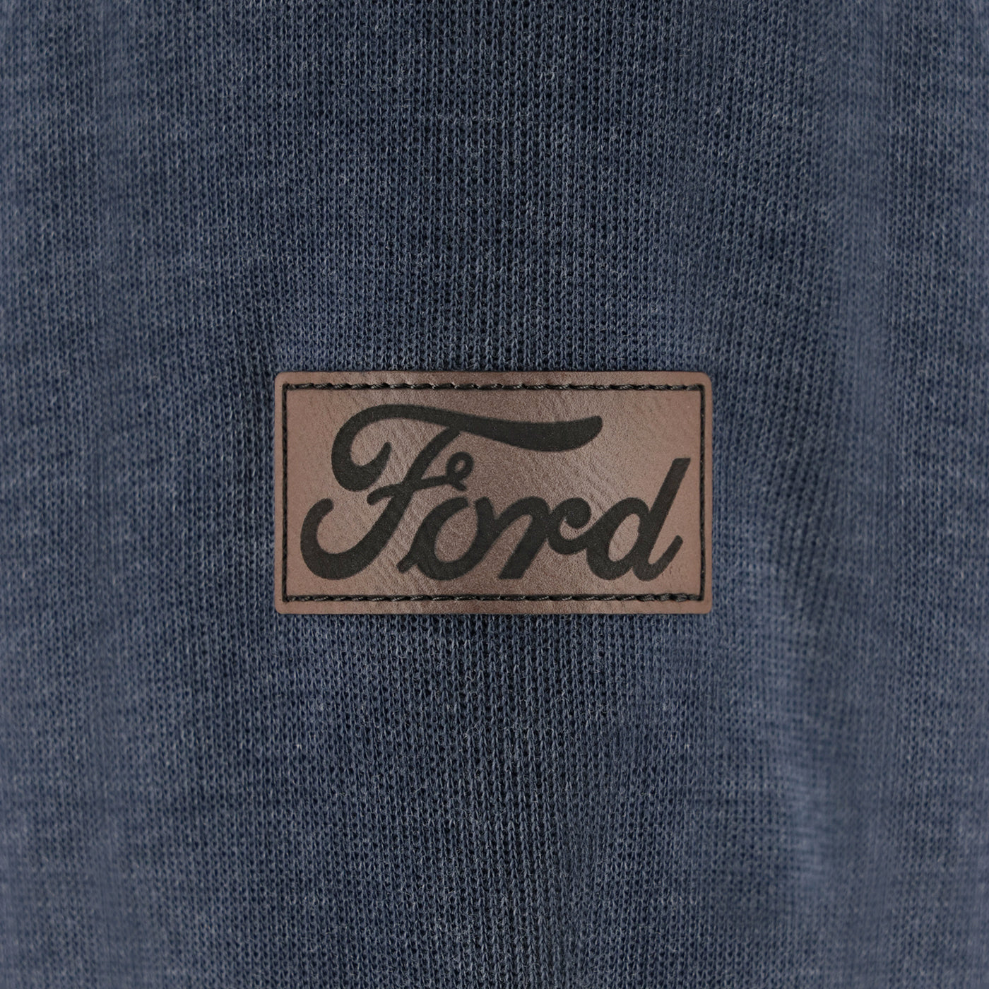 Ford Mens Heather Navy Quarter Zip Sweatshirt