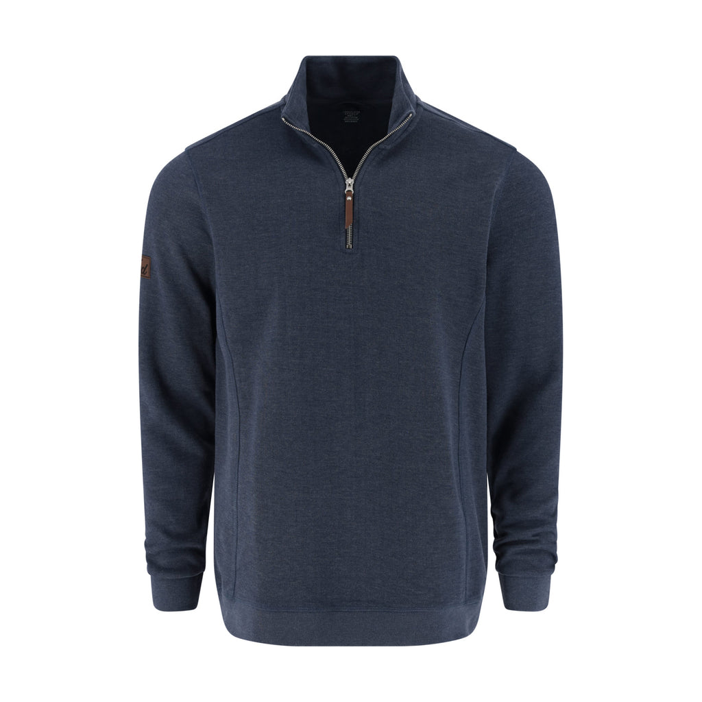 Ford Mens Heather Navy Quarter Zip Sweatshirt