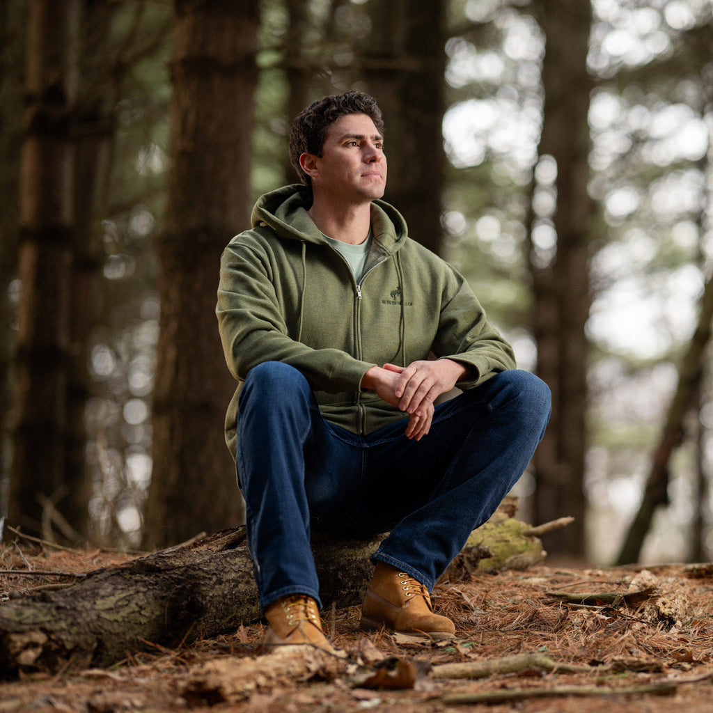 Ford Bronco Mens Dark Green Zip Up Hoodie