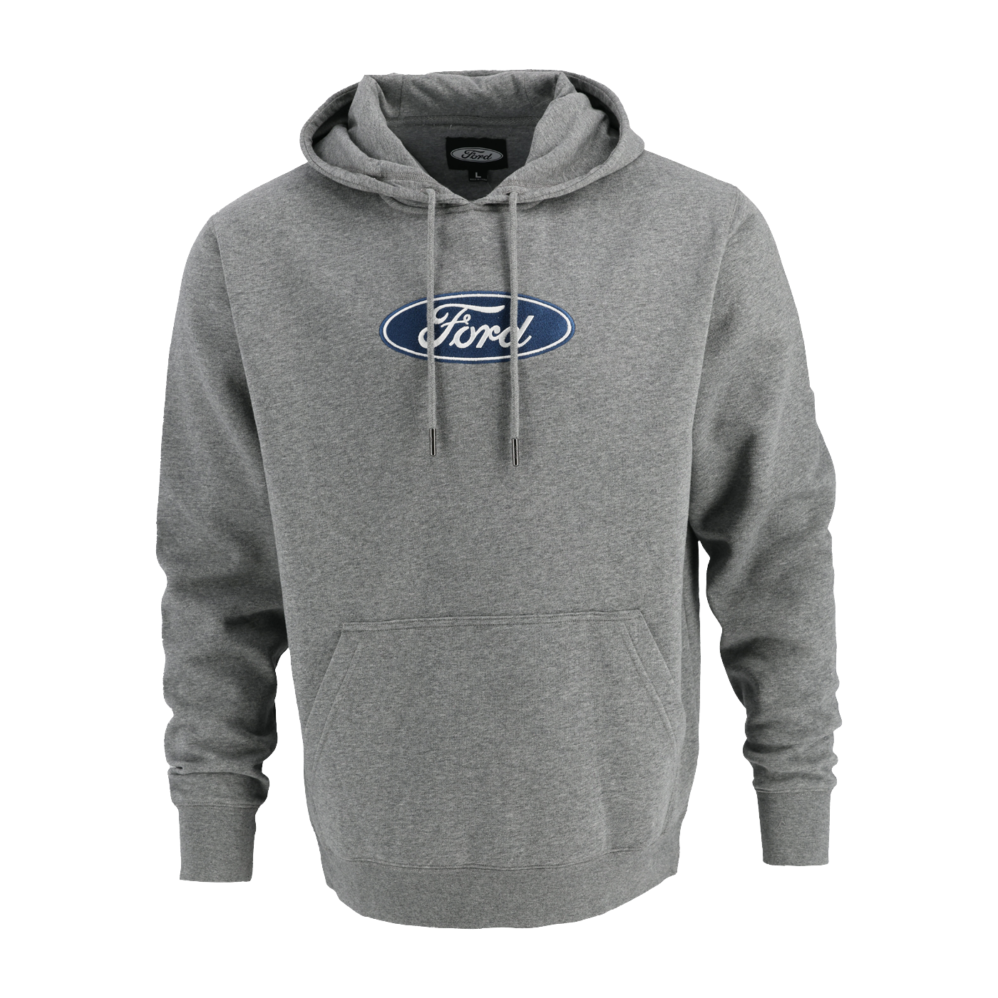 Ford Oval Mens Gray Pullover Fleece Hoodie