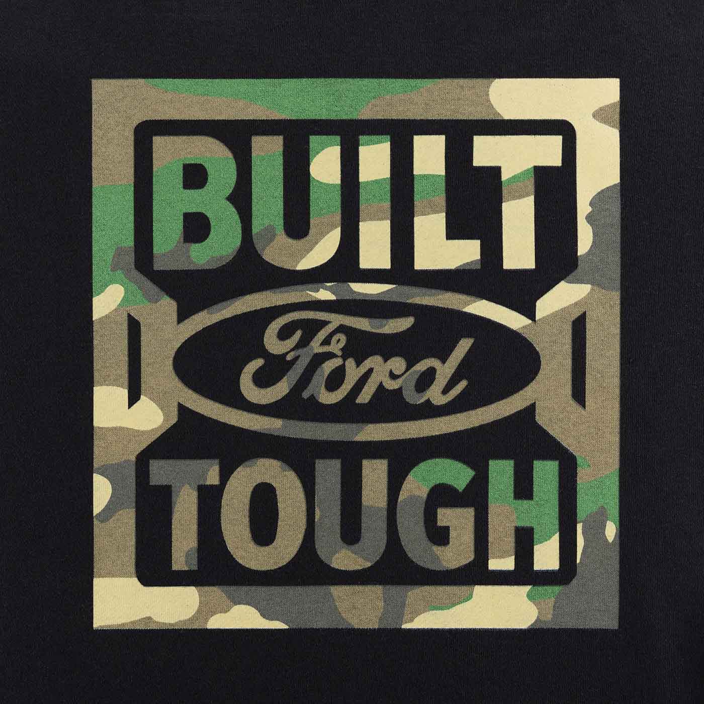 Built Ford Tough Mens Camo Logo Fleece Hoodie