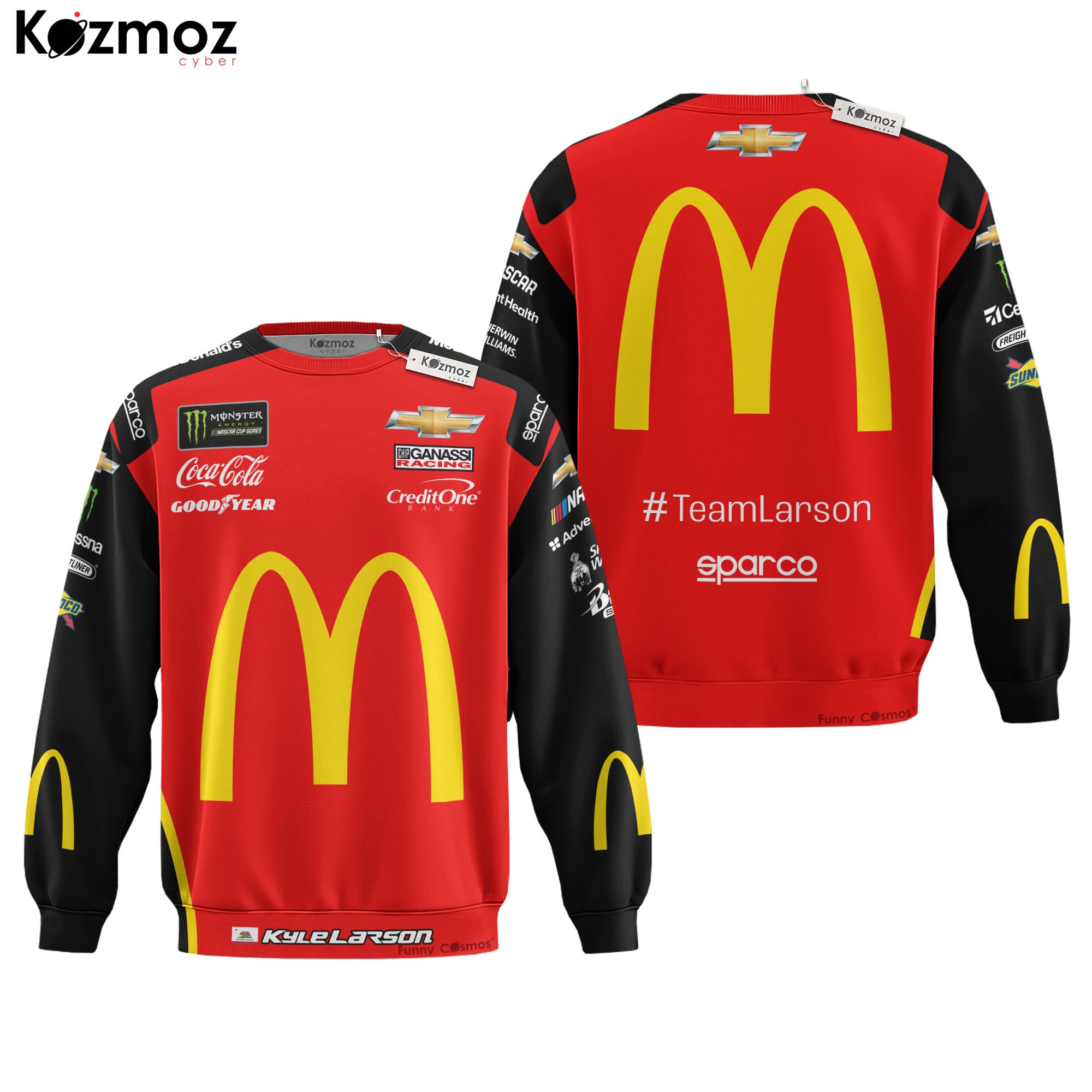 Kyle Larson Racing Firesuit Costume Signed McDonald's 2019 Collection - Hendrick Motorsports NASCAR Racing Team